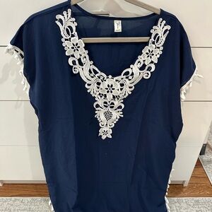 Women’s Navy Beach Cover Up Size L